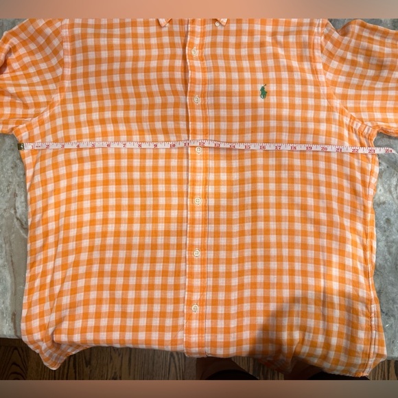 Men's POLO RALPH LAUREN Classic Fit Double Faced
Orange Gingham button up Size L - Picture 9 of 10
